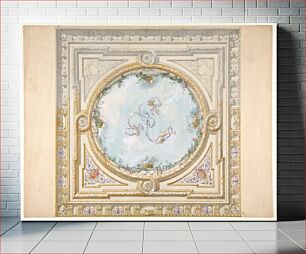 Πίνακας, Design for a ceiling in rococo style with a trompe l'oeil oculus by Jules Edmond Charles Lachaise and Eugène Pierre Gourdet