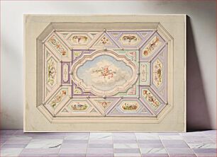 Πίνακας, Design for a ceiling with a putto by Jules Edmond Charles Lachaise and Eugène Pierre Gourdet