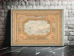 Πίνακας, Design for a ceiling with four medallions and sky motif in center by Jules-Edmond-Charles Lachaise and Eugène-Pierre Gourdet