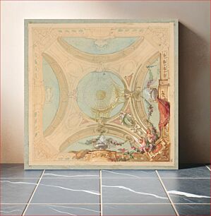 Πίνακας, Design for a ceiling with garland bearing putti by Jules-Edmond-Charles Lachaise and Eugène-Pierre Gourdet