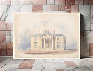 Πίνακας, Design for a Classical Country House, Entrance Elevation by Anonymous, British, 19th century