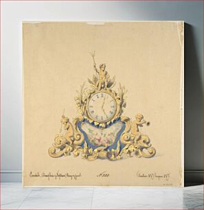 Πίνακας, Design for a Clock with Neptune, Anonymous, French, 19th century