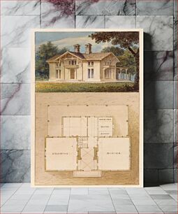 Πίνακας, Design for a Cottage-Villa in the Bracketted Mode, Constructed in Wood (perspective and plan)