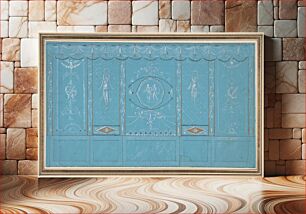 Πίνακας, Design for a Decorated Wall with Grottesque over Blue Background