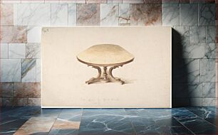 Πίνακας, Design for a Dining Table, with Carved Pedestal-style Leg