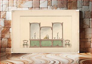 Πίνακας, Design for a Mirrored Three Sectioned Marble-topped Cabinet and Two Chairs