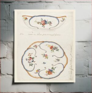 Πίνακας, Design for a Painted Porcelain Feuilles de Choux (Cabbage Leaves) Salad Bowl