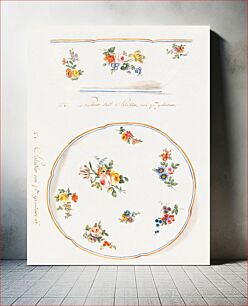 Πίνακας, Design for a Painted Porcelain Salad Bowl (1775), vintage salad bowl illustration by Jacques-François Micaud