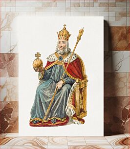 Πίνακας, Design for a Playing Card: King of Spades (1825–1850), vintage illustration