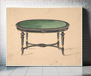 Πίνακας, Design for a Round or Oval Table with a Green Top and Black and Gold Sides and Legs