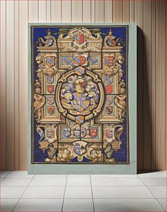Πίνακας, Design for a stained-glass window with heraldic designs for the Château Mouchy (Oise) by Jules Lachaise and Eugène Pierre Gourdet