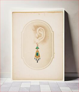 Πίνακας, Design for an earring with a green scarab