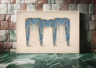 Πίνακας, Design for Blue Curtains with Gold Fringes and Pediments