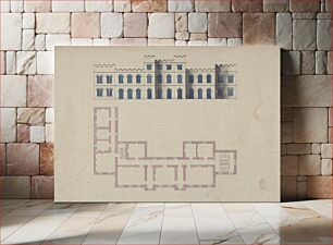 Πίνακας, Design for Clifton Castle, Yorkshire: Plan and Elevation in the Gothic Style
