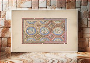Πίνακας, Design for Coffered Ceiling in Four Alternate Color Schemes, Empress Eugenie's Hotel by Jules Lachaise and Eugène Pierre Gourdet