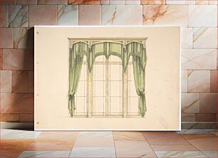 Πίνακας, Design for Green Curtains with Green Fringes and a Gold Pediment, Anonymous, British, 19th century