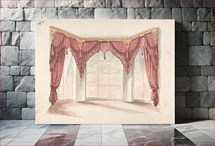 Πίνακας, Design for Red Curtains with Red Fringes and a Gold Pediment, Anonymous, British, 19th century
