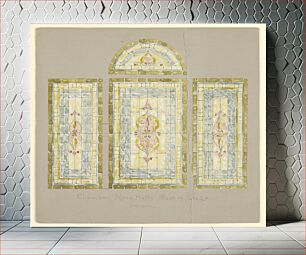 Πίνακας, Design for Stained Glass Windows: Chamber Music Hall - Back of Stage, Carnegie Hall, New York, NY, Alice Cordelia Morse