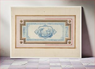 Πίνακας, Design for the decoration of a ceiling with a Chinese blue and white design by Jules Edmond Charles Lachaise and Eugène Pierre Gourdet