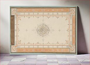 Πίνακας, Design for the decoration of a ceiling with filagree borders and a central medallion by Jules Edmond Charles Lachaise and Eugène Pierre Gourdet