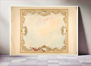 Πίνακας, Design for the decoration of aceiling with painted clouds and a pierced border by Jules Edmond Charles Lachaise and Eugène Pierre Gourdet