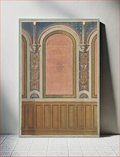 Πίνακας, Design for the decoration of wall with wood panels and arched bays by Jules Edmond Charles Lachaise and Eugène Pierre Gourdet