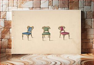 Πίνακας, Design for Three Chairs with Blue, Green and Red Upholstery