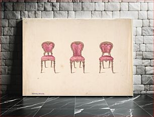 Πίνακας, Design for Three Chairs with Red Upholstery, Anonymous, British, 19th century
