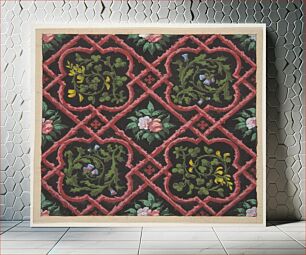 Πίνακας, Design for wallpaper featuring flowers and latticework