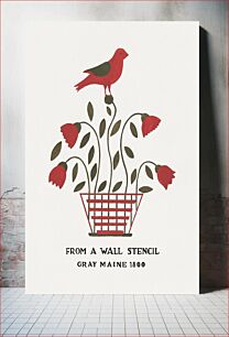 Πίνακας, Design from Gray, Maine 1800 (no. 2): From Proposed Portfolio "Maine Wall Stencils" (1935–1942), vintage botanical illustration by Mildred E. Bent