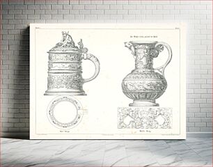 Πίνακας, Design proposal of a jug and beer stein (from the cycle gewerbe kunstblatt)