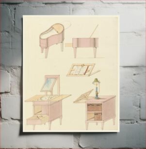 Πίνακας, Designs for Mechanical Furniture: Bidet and Reading Washstand