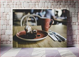 Πίνακας, Dessert and Coffee in Cafe Επιδόρπιο και καφές στο καφέ
