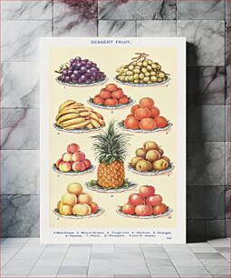 Πίνακας, Dessert Fruit: Black Grapes, Muscat Grapes, Tangerines, Bananas, Oranges, Peaches, Pears, Pineapple, and Apples from Mrs. Beeton&