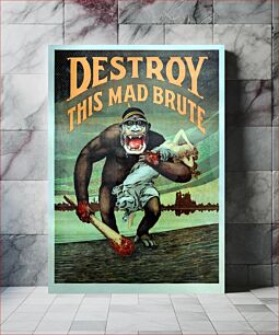 Πίνακας, Destroy this mad brute Enlist - U.S. Army (1918) vintage poster by Harry R. Hopps