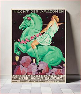 Πίνακας, Deutsch: Plakat Nacht Der Amazonen / Das Grosse Parkfest Der Stadt München 27.juli 1936 Im Nymphenburger Schlosspark von Ludwig Hohlwein. Werbeplakat für die Nacht der Amazonen 1936