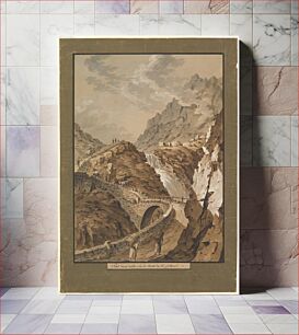 Πίνακας, Devil's Bridge toward the Gothard Mountain in Switzerland by Franz Xaver Triner