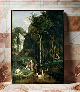 Πίνακας, Diana and Actaeon (Diana Surprised in Her Bath) by Camille Corot