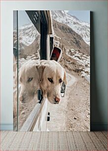 Πίνακας, Dog Enjoying a Car Ride in the Mountains Σκύλος που απολαμβάνει μια βόλτα με αυτοκίνητο στα βουνά