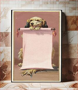 Πίνακας, Dog holding a blank scroll