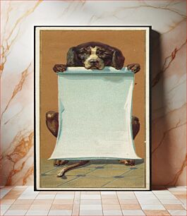 Πίνακας, Dog holding a blank scroll