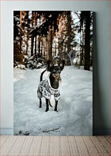 Πίνακας, Dog in a Snowy Forest Σκύλος σε ένα χιονισμένο δάσος
