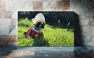 Πίνακας, Dog in Costume in the Grass Σκύλος με φορεσιά στο γρασίδι