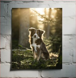 Πίνακας, Dog in Forest at Sunset Σκύλος στο δάσος στο ηλιοβασίλεμα