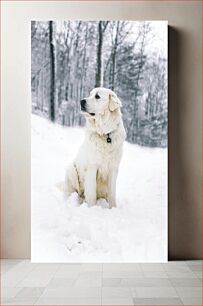 Πίνακας, Dog in Winter Forest Σκύλος στο Χειμερινό Δάσος