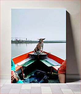 Πίνακας, Dog on a Boat Σκύλος σε βάρκα