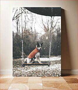 Πίνακας, Dog on a Swing in Winter Σκύλος σε κούνια το χειμώνα