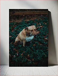 Πίνακας, Dog Sitting in Nature Σκύλος που κάθεται στη φύση