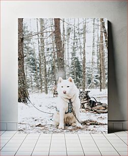 Πίνακας, Dogs in Snowy Forest Σκύλοι στο Χιονισμένο Δάσος