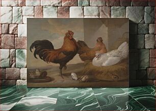 Πίνακας, Domestic Cock, Hens, and Chicks